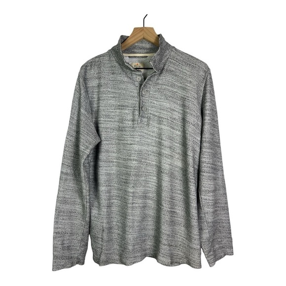 Marine Layer Clayton Textured Three Button Mock Neck Henley Pullover Sz M - Picture 1 of 11